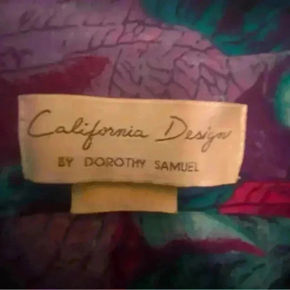 VINTAGE Dorthy Samuel multicolour floral dress with square pattern with belt 18W - Picture 3 of 4